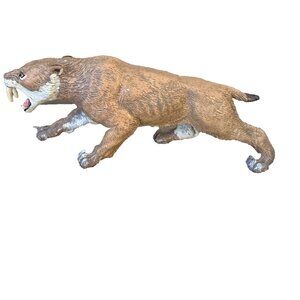 Papo Smilodon Saber-tooth Cat Tiger 6in 2010 Ice Age